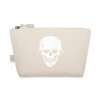Skull helmet / Skull beads - Organic Pouch - nature - Front