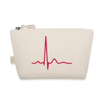 Herzschlag-EKG-Linie Medizinischer Pulswellen-Ikon-Vektor - Bio-Täschchen - Natur - Vorne