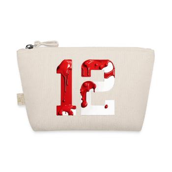 NR. 12 NUMMER 12 ROT WEIß 12. GEBURTSTAG - Bio-Täschchen - Natur - Vorne