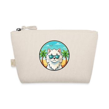 Weiße Langhaarkatze Persische Katze Rasse Cartoon Strand - Bio-Täschchen - Natur - Vorne
