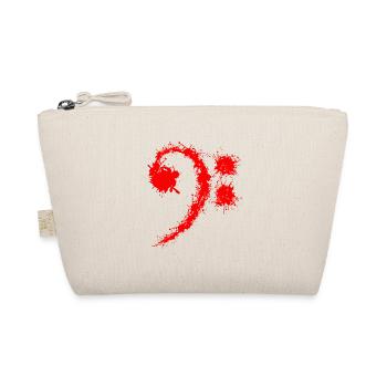 Bass Clef Red - Funny Music Lovers Gift - Organic Pouch - nature - Front