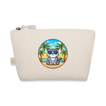 Schottische Falte Katzenrasse Cartoon Sonnenbrille Strand - Bio-Täschchen - Natur - Vorne