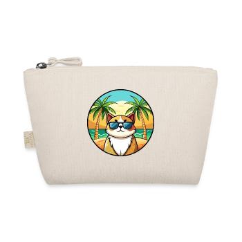 Exotische Kurzhaarkatze Rasse Cartoon Sonnenbrille Strand - Bio-Täschchen - Natur - Vorne