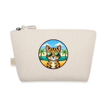 Bengalische Katzenrasse Cartoon Sonnenbrille Strand - Bio-Täschchen - Natur - Vorne