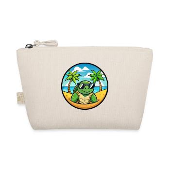 Turtle Funny Cartoon Summer Beach Sunglasses Cool - Organic Pouch - nature - Front