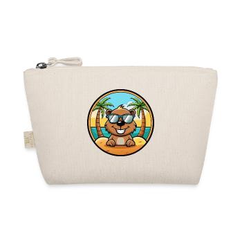 Biber Lustige Cartoon Sommer Strand Sonnenbrille Cool - Bio-Täschchen - Natur - Vorne