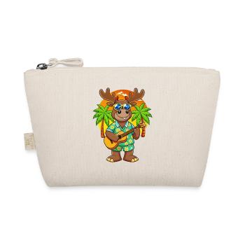 Funny Moose Cartoon Summer Beach Sunglasses Guitar - Organic Pouch - nature - Front
