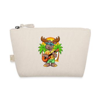 Funny Moose Cartoon Summer Beach Sunglasses Guitar - Organic Pouch - nature - Front