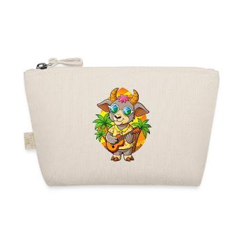 Lustige Ziege Cartoon Sommer Strand Sonnenbrille Gitarre - Bio-Täschchen - Natur - Vorne