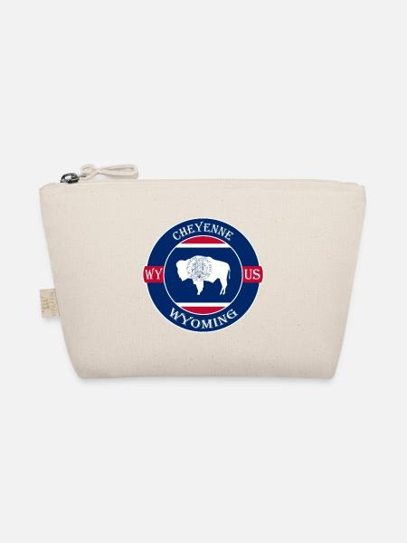 Cheyenne Wyoming Flagge USA Reise Souvenir Abzeichen - Bio-Täschchen - Natur