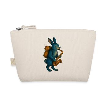 Lapin Bleu avec Saxophone - Trousse biologique - nature - Devant