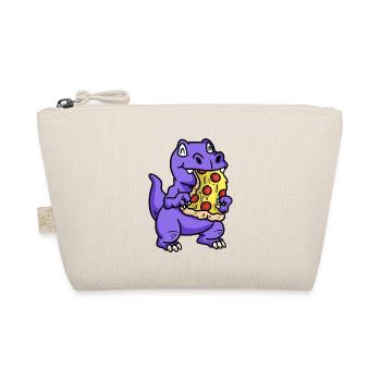 Small sweet dino with pizza child snacking baby - Organic Pouch - nature - Front
