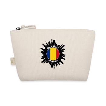 Bukarest Skyline Rumänien Flagge Reise Souvenir - Bio-Täschchen - Natur - Vorne