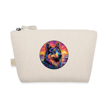 Böhmischer Schäferhund Rasse Bunte Karikatur Wasser - Bio-Täschchen - Natur - Vorne
