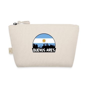 Buenos Aires Argentinien-Flagge Skyline Silhouette Tra - Bio-Täschchen - Natur - Vorne