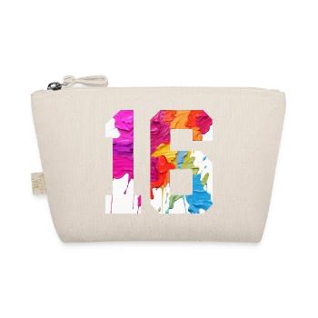 COLORED NUMBER 16 COLORFUL 16TH BIRTHDAY - Organic Pouch - nature - Front