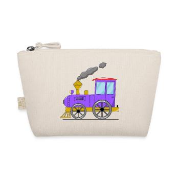 Kinderzug Eisenbahn lila - Bio-Täschchen - Natur - Vorne