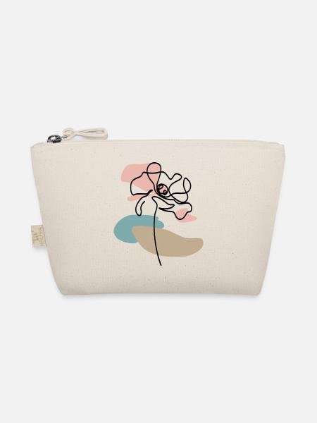 Abstrakte Mohnblume Poppies line art Farbklecks - Bio-Täschchen - Natur