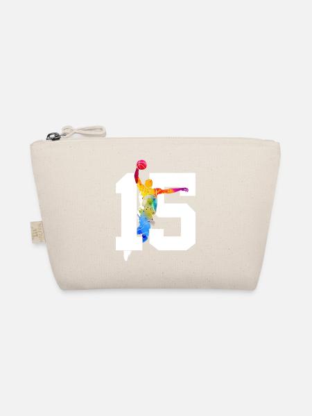 NUMMER 15 BASKETBALL 15. GEBURTSTAG - Bio-Täschchen - Natur
