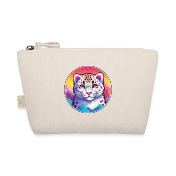 Schneeleopard Katze Bunte Karikatur Aquarell Illus - Bio-Täschchen - Natur - Vorne