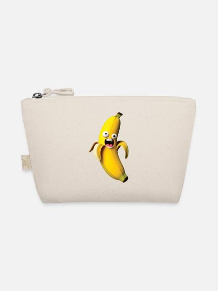 Ausdrucksvolle Banana-Figur mit Miene - Bio-Täschchen - Natur