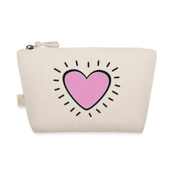 Pastel Pink Heart Radiant Charm - Organic Pouch - nature - Front