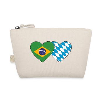Brazil Bavaria Flag Heart used - Organic Pouch - nature - Front