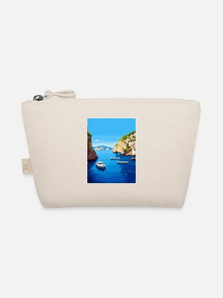Capri Italien Dekoration Vintage Reiseposter WPA - Bio-Täschchen - Natur