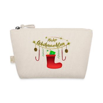 Frohe Weihnachten Candy Nikolausstiefel - Bio-Täschchen - Natur - Vorne
