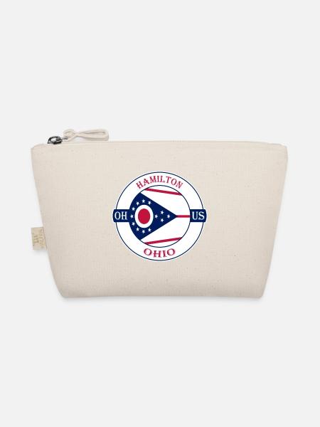 Hamilton Ohio Flagge USA Reise Souvenir Abzeichen - Bio-Täschchen - Natur
