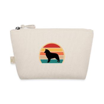 Belgischer Schäferhund Groenendael Hund Silhouette Retro - Bio-Täschchen - Natur - Vorne