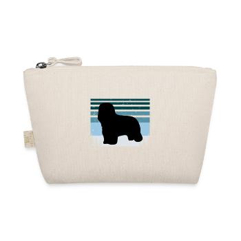 Briard Hundeliebhaber Silhouette Vintage Sonnenuntergang - Bio-Täschchen - Natur - Vorne