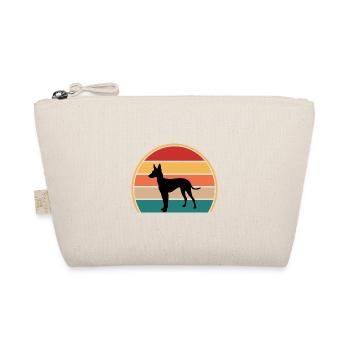 Cirneco Dell Etna Dog Love Silhouette Retro Sonnenuntergang - Bio-Täschchen - Natur - Vorne