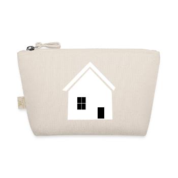 Haus minimal Bauherr Richtfest Geschenk Einzug - Bio-Täschchen - Natur - Vorne