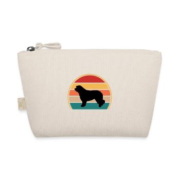 Katalanischer Schäferhund Hund Liebhaber Silhouette Retro Sonnenuntergang - Bio-Täschchen - Natur - Vorne