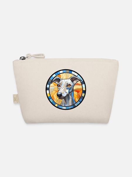 Whippet Hunderasse Aquarellglas - Bio-Täschchen - Natur