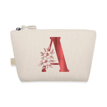 A Monogramm Buchstabe - Bio-Täschchen - Natur - Vorne