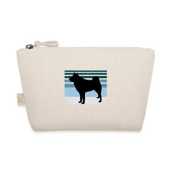 Finnischer Spitz Hundeliebhaber Silhouette Vintage Sonnenuntergang - Bio-Täschchen - Natur - Vorne