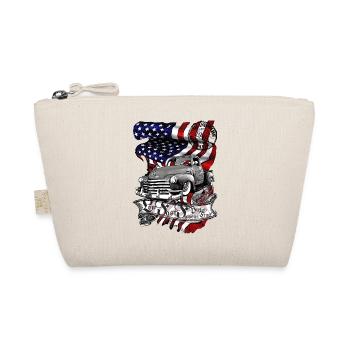 Oldtimer Truck Flagge Americana - Bio-Täschchen - Natur - Vorne