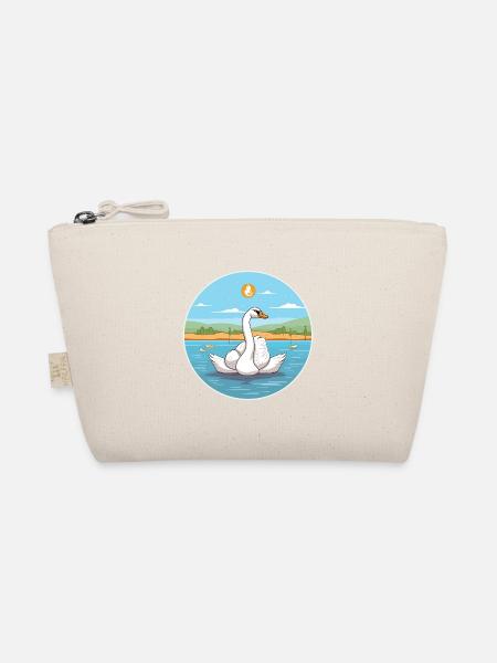Schwan Cartoon Yoga Strand Sommer Illustration - Bio-Täschchen - Natur