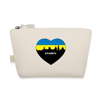 Flaggen-Skyline-Reise-Andenken Charkiws Ukraine - Bio-Täschchen - Natur - Vorne