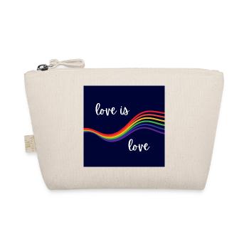 Liebe ist Liebe. Regenbogen-Design auf dunklem Hintergrund. - Bio-Täschchen - Natur - Vorne