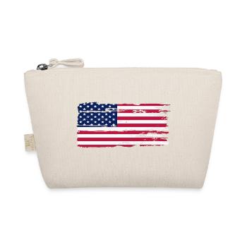 Brushed US Flagge Druck - Bio-Täschchen - Natur - Vorne