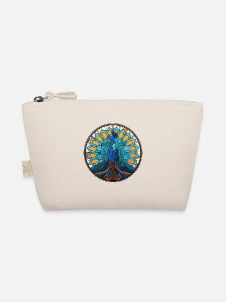 Pfau Buntes Aquarell Tier Illustration - Bio-Täschchen - Natur