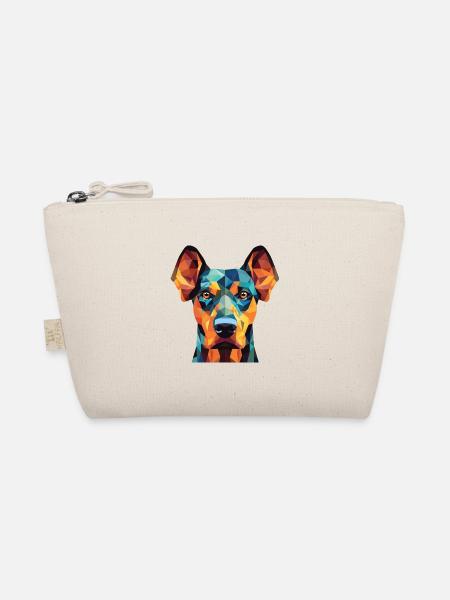 Dobermann Pinscher Hunderasse buntes Aquarell - Bio-Täschchen - Natur