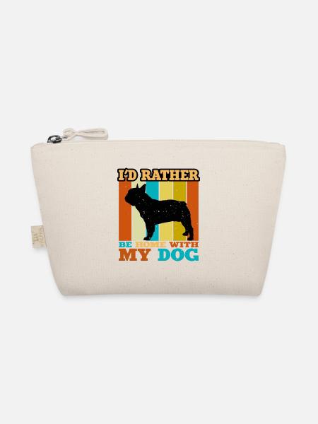 Französische Bulldogge Hund Liebhaber Silhouette Vintage Sonnenuntergang - Bio-Täschchen - Natur