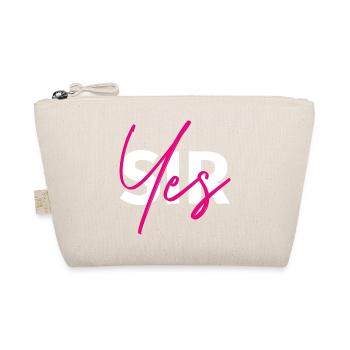 Yes, Sir! Weiß mit Pink - Bio-Täschchen - Natur - Vorne
