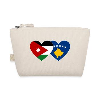 Jordanien Kosovo Flagge Herz - Bio-Täschchen - Natur - Vorne