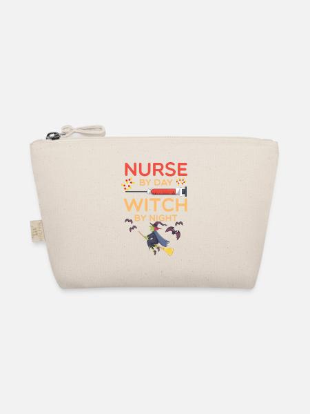 Krankenschwester Halloween Hexe Pflege Geschenk - Bio-Täschchen - Natur