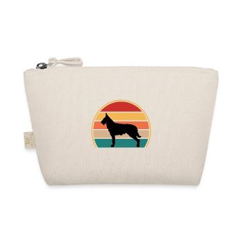 Berger Picard Hundeliebhaber Silhouette Vintage Sonnenuntergang - Bio-Täschchen - Natur - Vorne